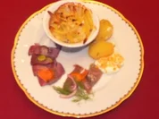 Rezept: Heringe süßsauer eingelegt mit Dillkartoffeln und Jansons Versuchung Heringe süßsauer eingelegt mit Dillkartoffeln und Jansons Versuchung - Rezept