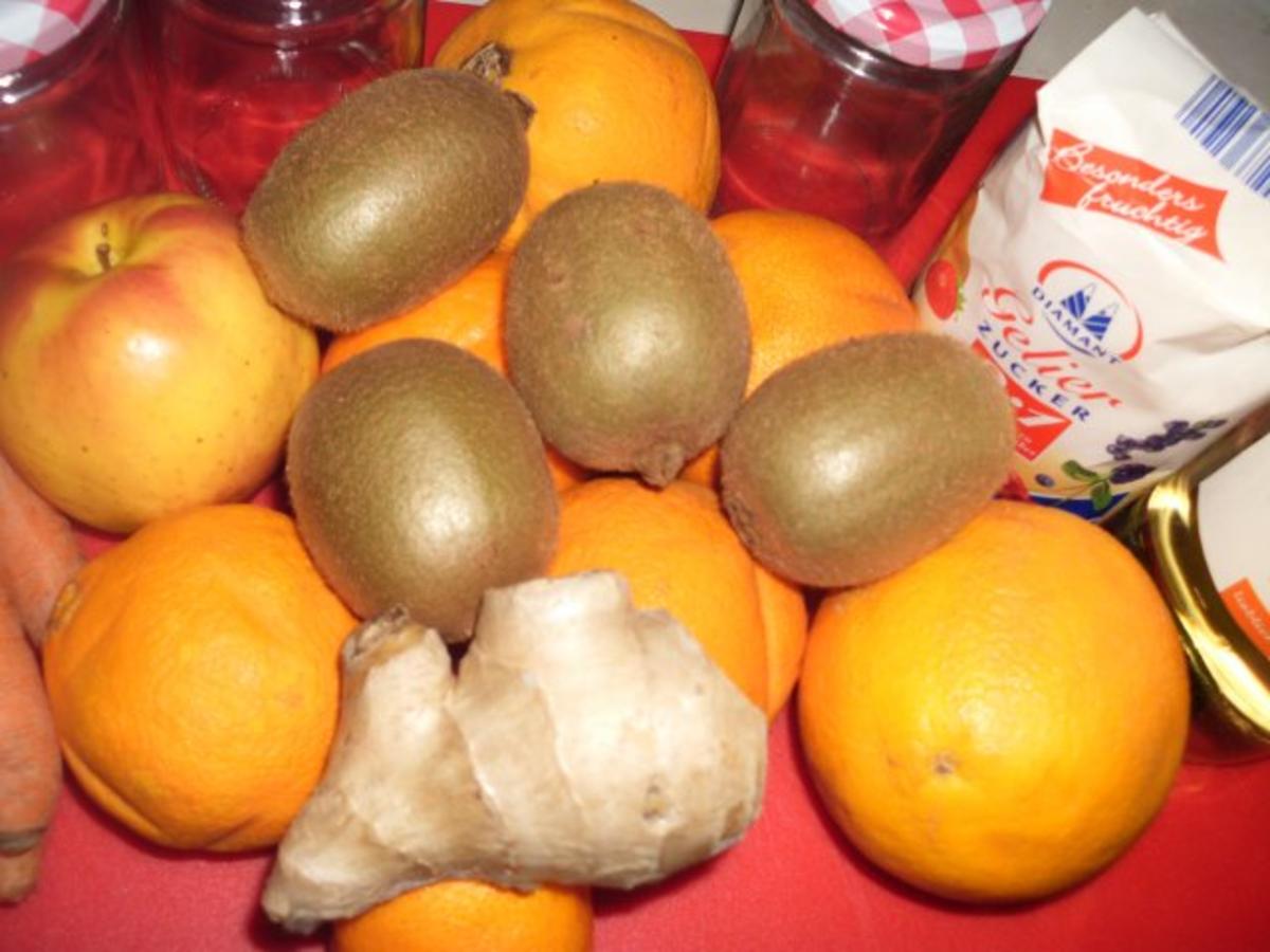 Orangen-Kiwi-Marmelade mit Ananas - Rezept - Bild Nr. 2