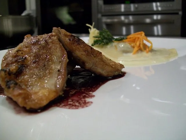 Rezept: Mit Ahornsirup lackierte Wachtelbrust... Mit Ahornsirup lackierte Wachtelbrust... - Rezept