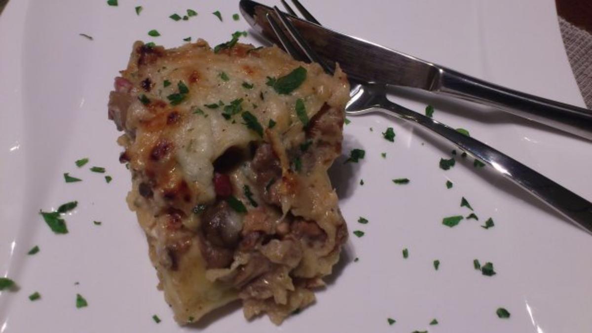 Waldpilz Lasagne mit Lachs - Rezept mit Bild - kochbar.de