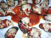 Miesmuscheln, gratiniert mit Salsa picante und Käse - Rezept
