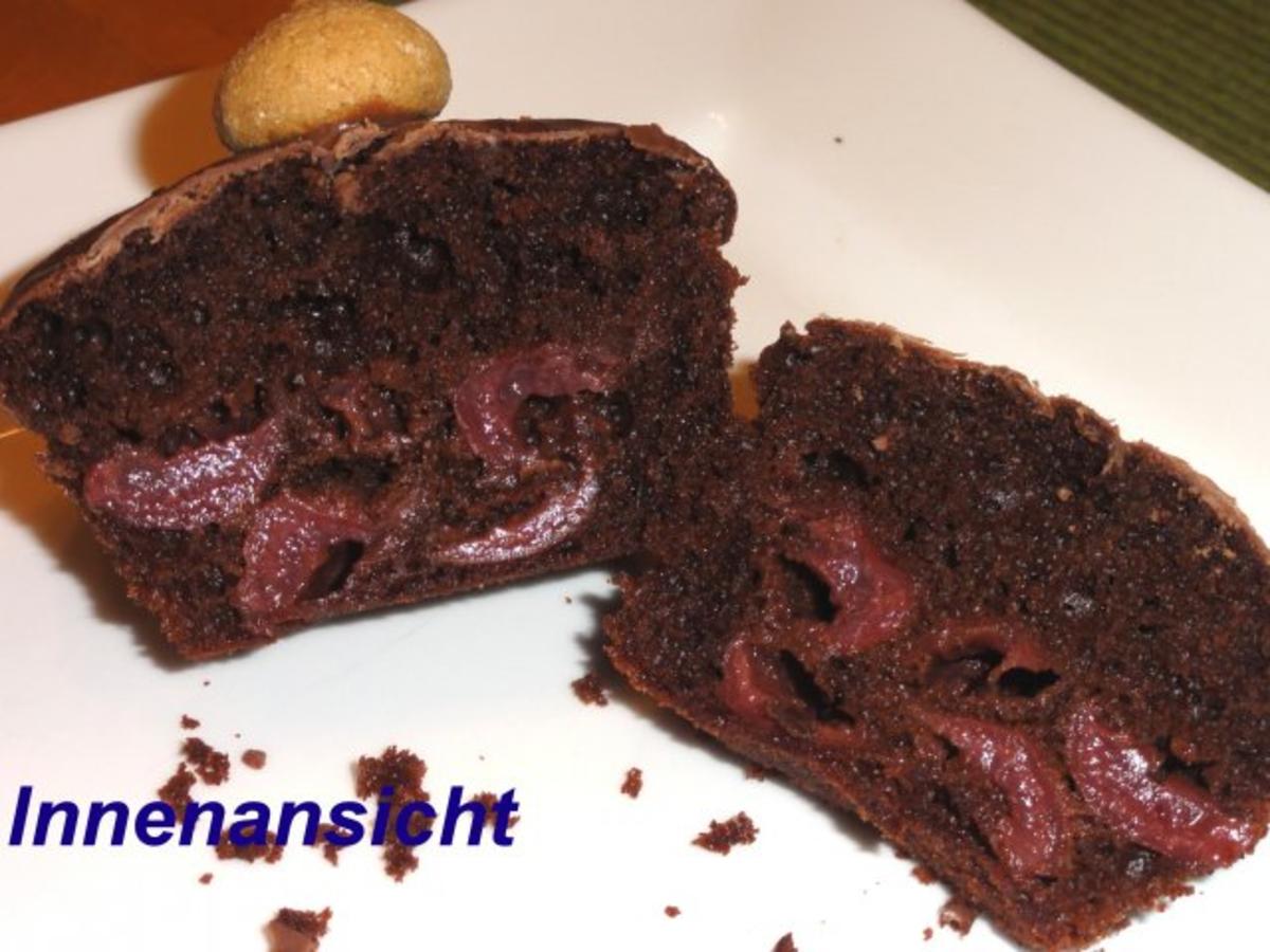Muffin:   SCHOKO mit ARMARETTO-KIRSCHEN - Rezept - Bild Nr. 2