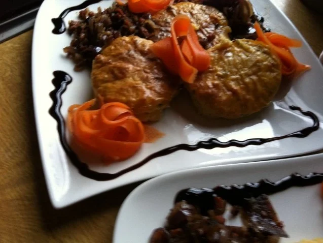 Rezept: gebackenes Kartoffel- Karotten Püree.. mit Zwiebel .. und Karotten Streifen.. Bild Nr. 3 gebackenes Kartoffel- Karotten Püree.. mit Zwiebel .. und Karotten Streifen.. - Rezept - Bild Nr. 3