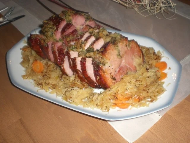 Kräuter-Kassler auf Sauerkraut - Rezept