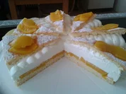 Pfirsich-Zitronen-Fächertorte - Rezept