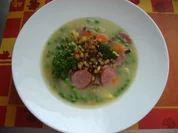 Kartoffelcremesuppe mit Bratkartoffelwürfelchen - Rezept