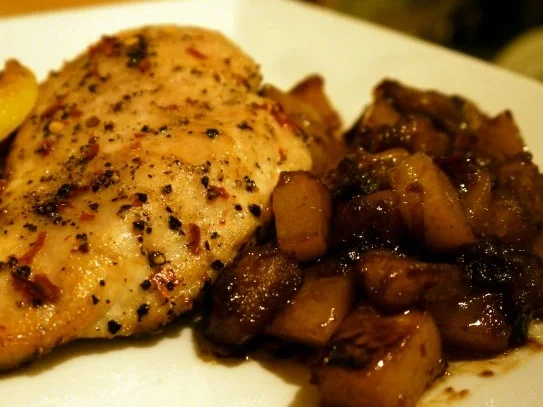 Scharfe Hähnchenbrust mit karamellisierter Mango - Rezept