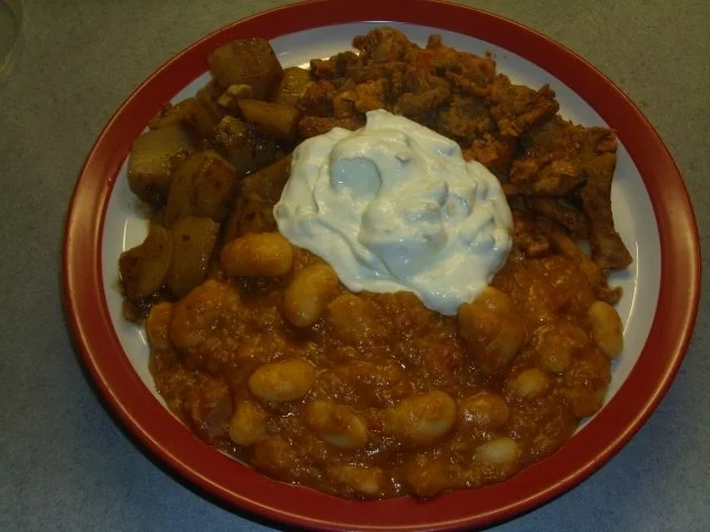 Rezept: Weisse Riesenbohnen und rote Linsen Weisse Riesenbohnen und rote Linsen - Rezept