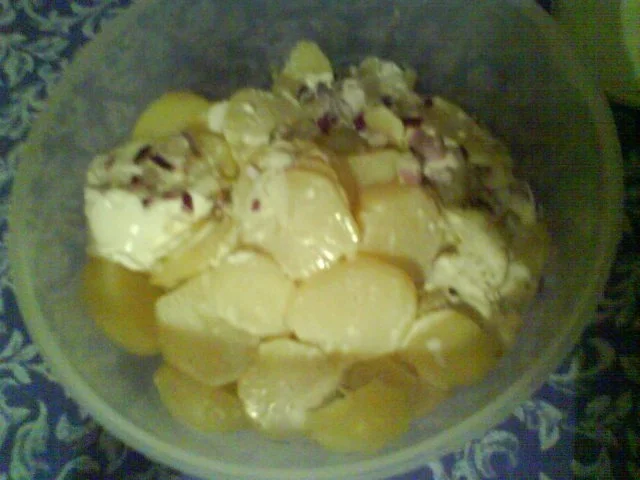 Rezept: Süß saurer Kartoffelsalat mit Schnitzel Wiener Art Bild Nr. 4 Süß saurer Kartoffelsalat mit Schnitzel Wiener Art - Rezept - Bild Nr. 4