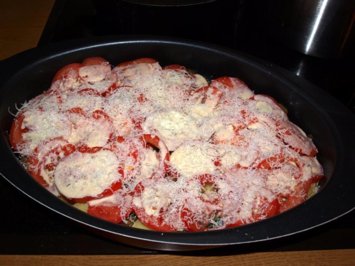 Gemüseauflauf mit Cima di Rapa         (Casseruola di verdure con cima di rapa e pomodori) - Rezept - Bild Nr. 2