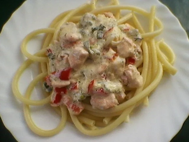 Gebratener Lachs mit  warmen Kräuter Schmand - Rezept - Bild Nr. 6