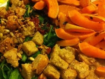 Gegrillter Butternut Kürbis mit Spinatsalat und gerösteten Sonnenblumenkernen - Rezept - Bild Nr. 6