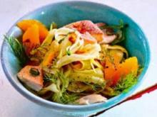 Fenchel-Orangen-Salat mit geräucherter Forelle - Rezept
