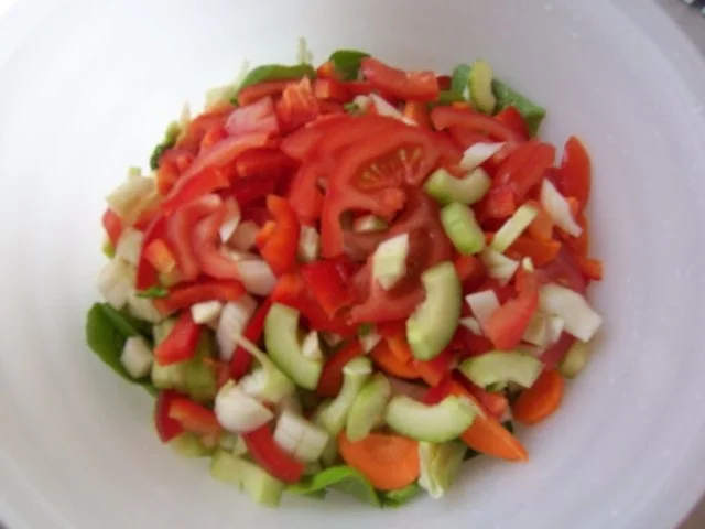 Rezept: Marinierte Putenbrust mit buntem Salat und Dicken Dingern Bild Nr. 9 Marinierte Putenbrust mit buntem Salat und Dicken Dingern - Rezept - Bild Nr. 9