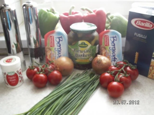 Nudelsalat einmal etwas schärfer - Rezept