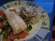 Steinbeißer auf  Gemüsebett mit Reis - Rezept