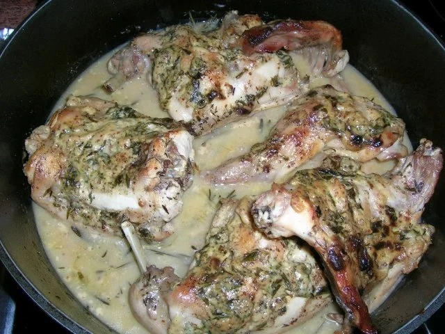 Kaninchen in Estragon-Senf-Sauce (einfach nur lecker die Sauce!) an Spitzkohlgemüse - Rezept - Bild Nr. 7