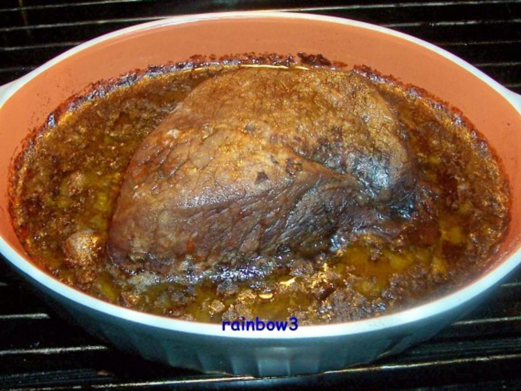 Kochen: Rinderbraten mit Rotwein Zwiebel Sauce - einfach - von rainbow3