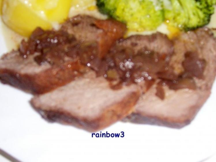 Kochen: Rinderbraten mit Rotwein Zwiebel Sauce - einfach - von rainbow3