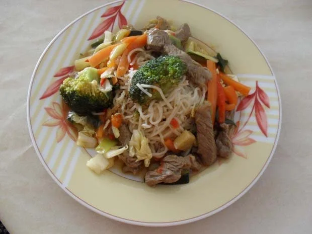 Rezept: Rindfleisch scharf - aus dem Wok mit Gemüse Bild Nr. 9 Rindfleisch scharf - aus dem Wok mit Gemüse - Rezept - Bild Nr. 9
