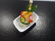 Rezept: Fingerfood Garnele auf Gurkensockel Fingerfood Garnele auf Gurkensockel - Rezept