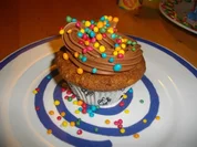 Apfel-Muffin mit Schokoladentopping - Rezept