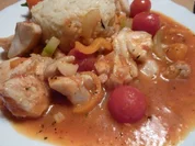 Fisch: Seelachs in Gemüsesoße - Rezept