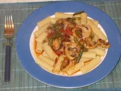 vegan:Nudeln mit bunter Pilzsauce - Rezept