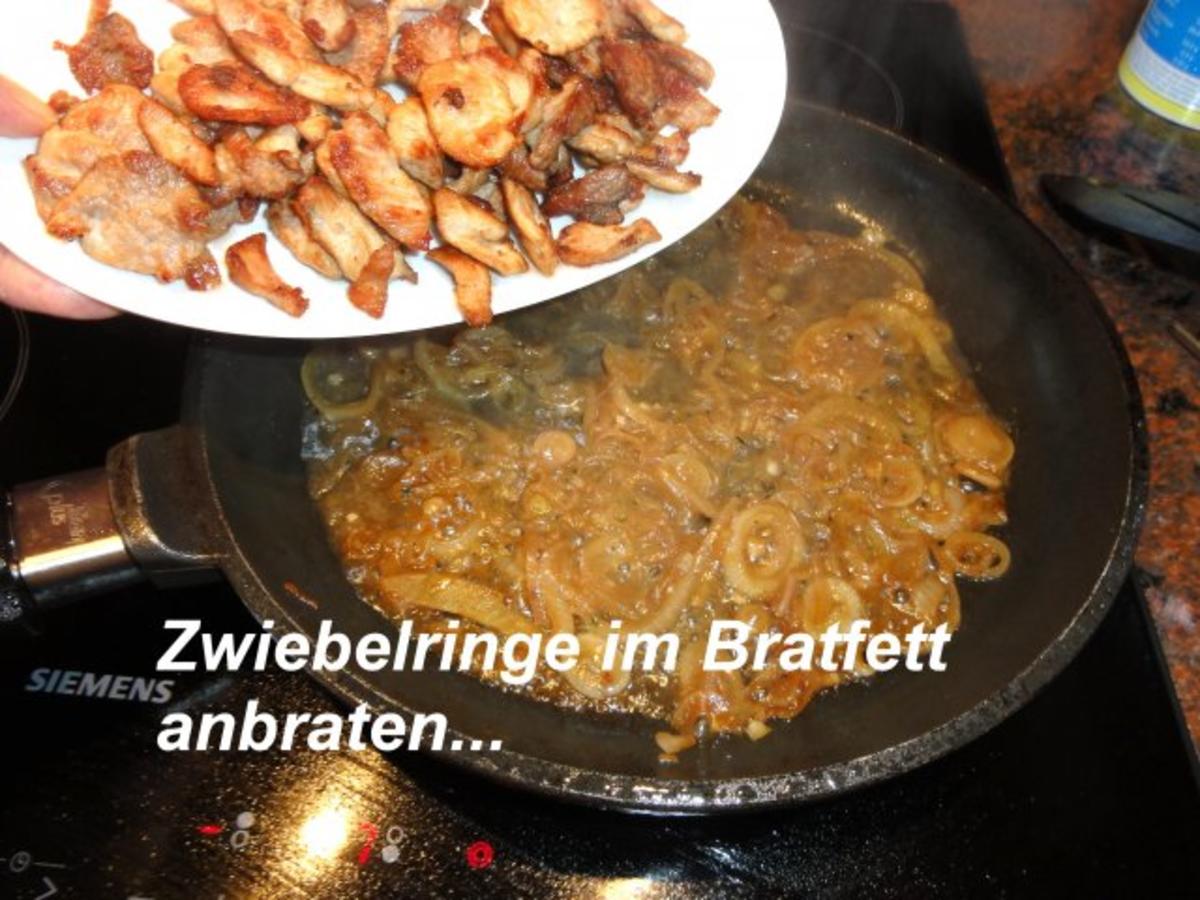 Fleisch:   GESCHNETZELTES in Zwiebel-Sahne-Sauce - Rezept - Bild Nr. 5