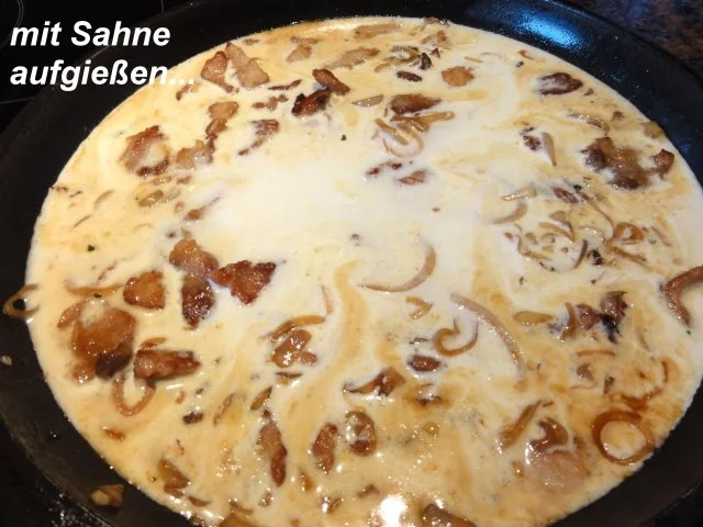Fleisch:   GESCHNETZELTES in Zwiebel-Sahne-Sauce - Rezept - Bild Nr. 6