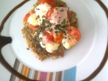 Vollkorn -Gemüse-Burger mit Mozarella überbacken - Rezept