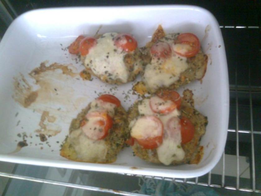 Vollkorn -Gemüse Burger mit Mozarella überbacken - schnell &amp; einfach ...