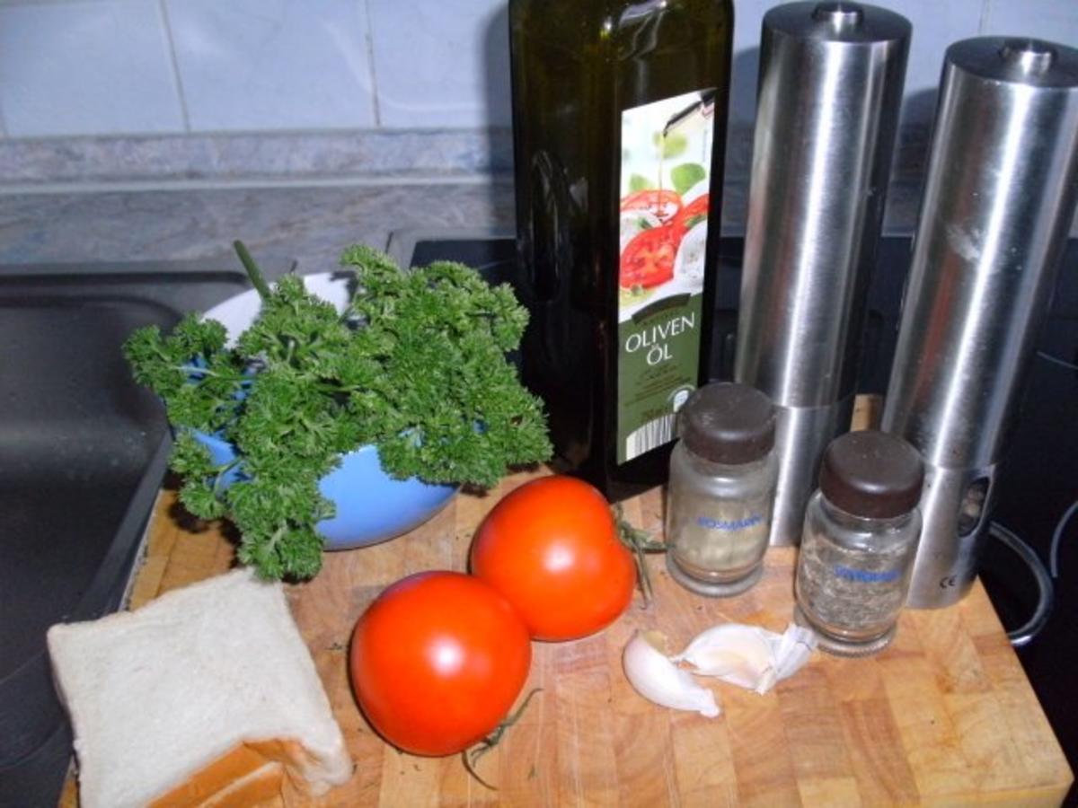 Feta-Hackbraten, Knoblauchsoße und provenzalische Tomaten - Rezept - Bild Nr. 10