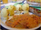 Tomaten-Gurkengemüse mit Bratwurst und Kartoffelpilzen - Rezept