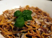 Rezept: Spaghetti mit Tomaten-Zucchini-Sugo Spaghetti mit Tomaten-Zucchini-Sugo - Rezept