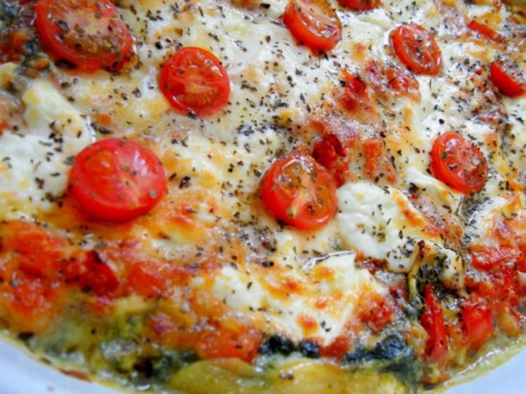 Vegetarische Lasagne mit Spinat und Tomaten - einfach - von Miez
