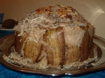 Rezept: Gestürzter Auberginen-Reis-Topf Gestürzter Auberginen-Reis-Topf - Rezept