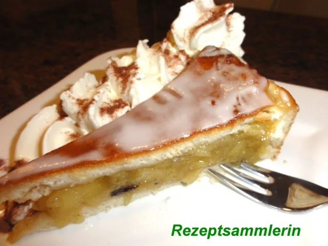 Rezept: Hefe: APFELTORTE gedeckt mit Zitronenguß Hefe: APFELTORTE gedeckt mit Zitronenguß - Rezept