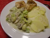 Champignons mit Lauchgemüse - Rezept