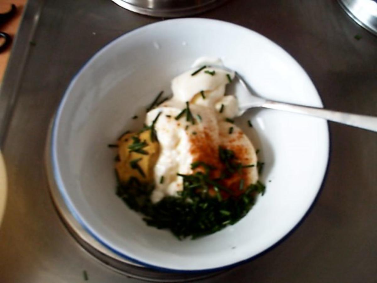 Schnittlauch Eiersalat mit Spargel - einfach - 75 kcal/100g