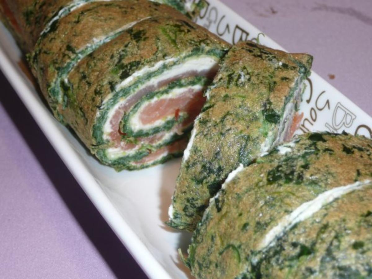 Lachsrolle mit Blattspinat gefroren und Eier - Rezept mit Bild - kochbar.de