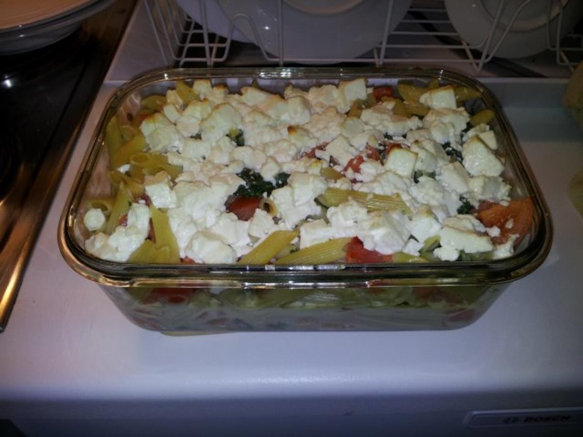 Nudel Spinat Gratin - schnell &amp; einfach - 160 kcal/100g