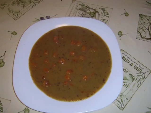Zweierlei Kürbis - Bohnencremsuppe - Rezept
