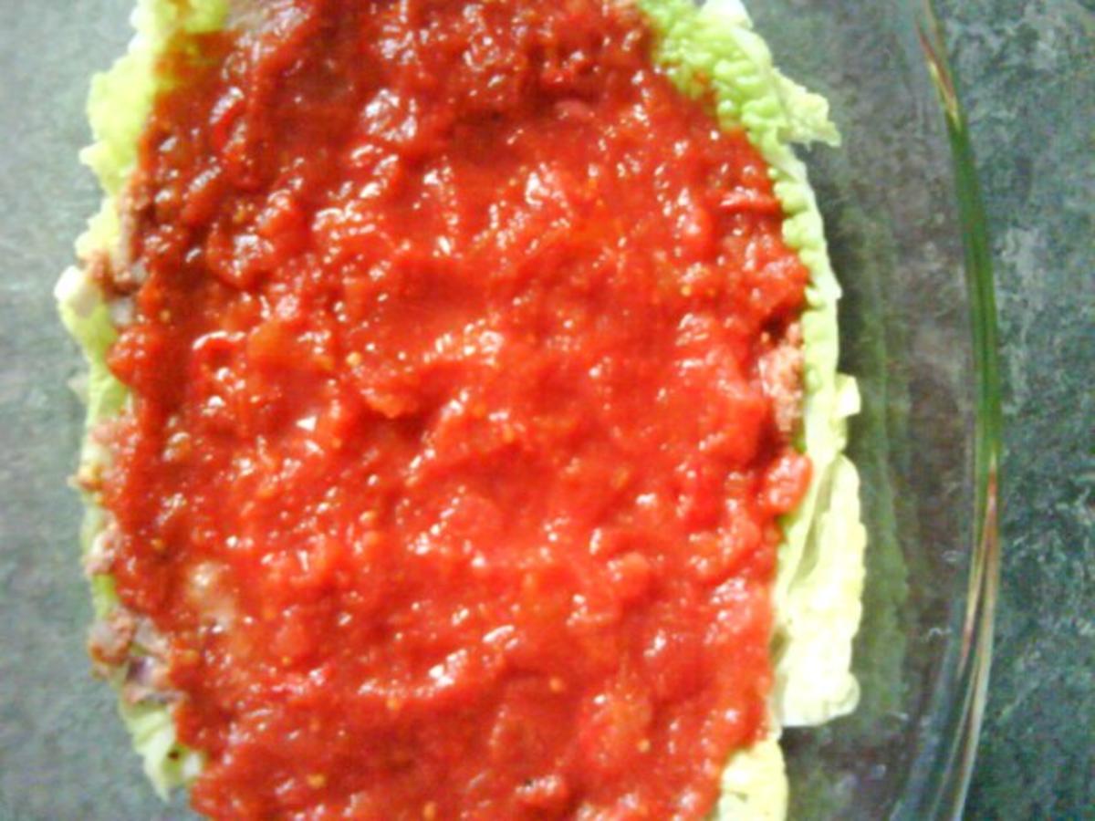 Falsche Lasagne mit Wirsing statt Lasagneplatten - einfach - von Radhexe52