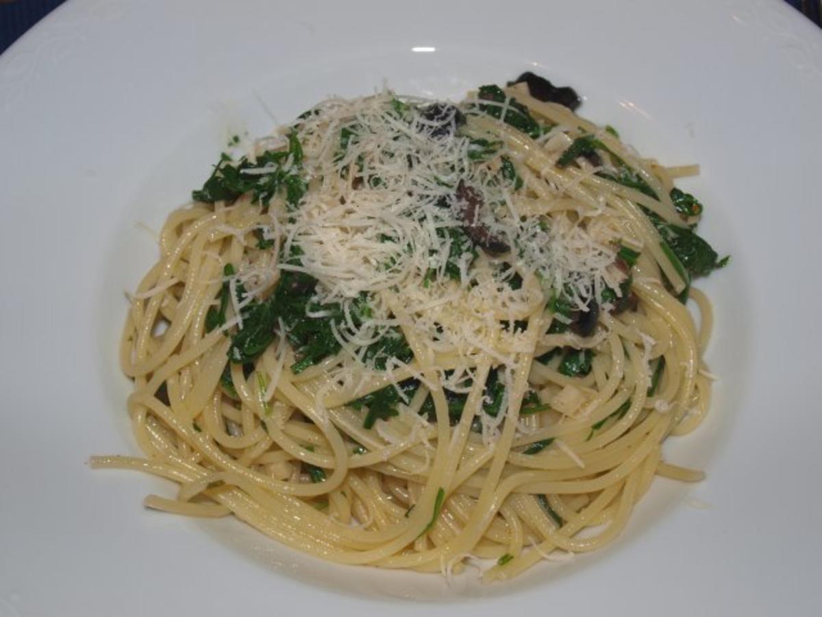 Spaghettini mit Rucola     (Spaghettini alla rucola) - Rezept