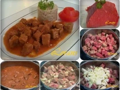 Rezept: Rindergulasch in herzhafter Sauce mit Perlgraupen - Türmchen Bild Nr. 9 Rindergulasch in herzhafter Sauce mit Perlgraupen - Türmchen - Rezept - Bild Nr. 9