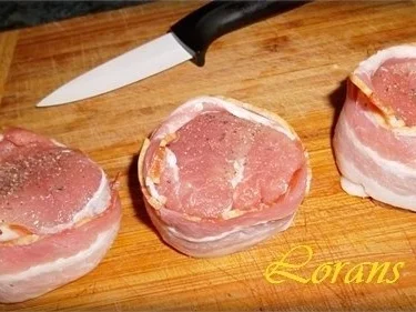 Schweinefilet im Baconmantel auf Zwiebelbett - Rezept - Bild Nr. 6