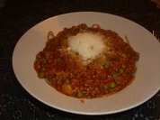 Spaghetti mit einer Hacksosse und Reste vom Broccoli - Rezept