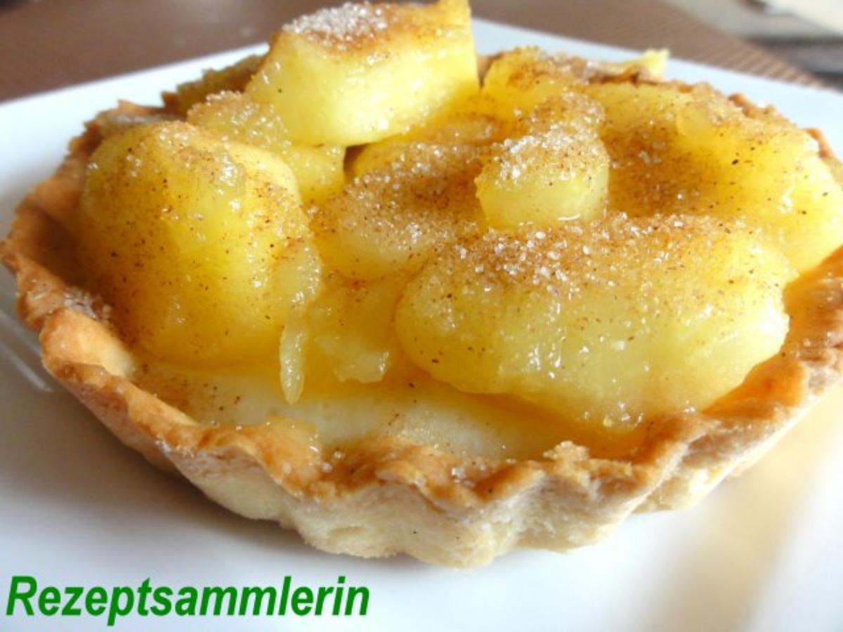 Bilder für Mürbeteig: TARTELETTS mit Honig-Zimt-Äpfeln - Rezept