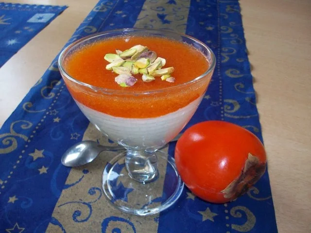 Kaki mit Cointreau und Vanille crème - Rezept